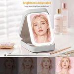 Compact Makeup Vanity With LED Mirror