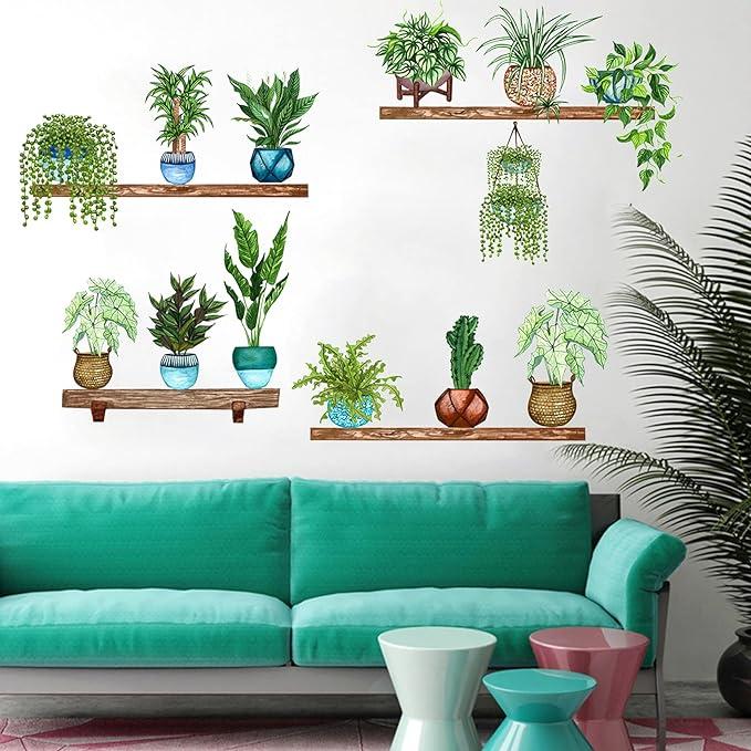 Plants Monstera Leaf Wall Creative Wall Stickers (Pack of 4) - Digit Lounge